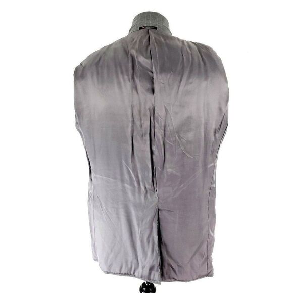 Hart Schaffner Marx Guabello Super 130s Wool 2 Button Blazer 42R Gray Plaid Blue - Picture 11 of 11